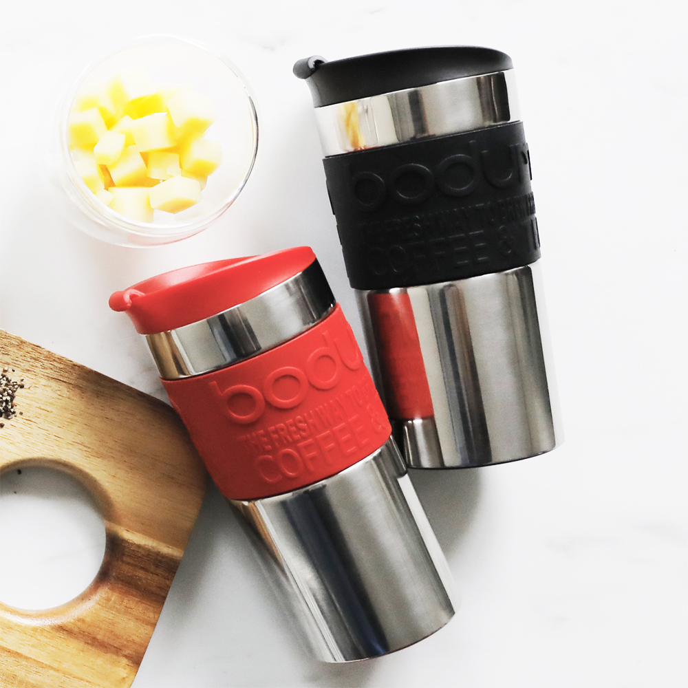 【Bodum】不鏽鋼真空隨行杯 紅