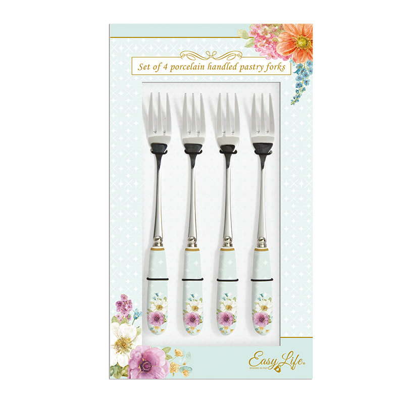 【義大利Easy life】鄉村花束-水果叉組4入(陶瓷)