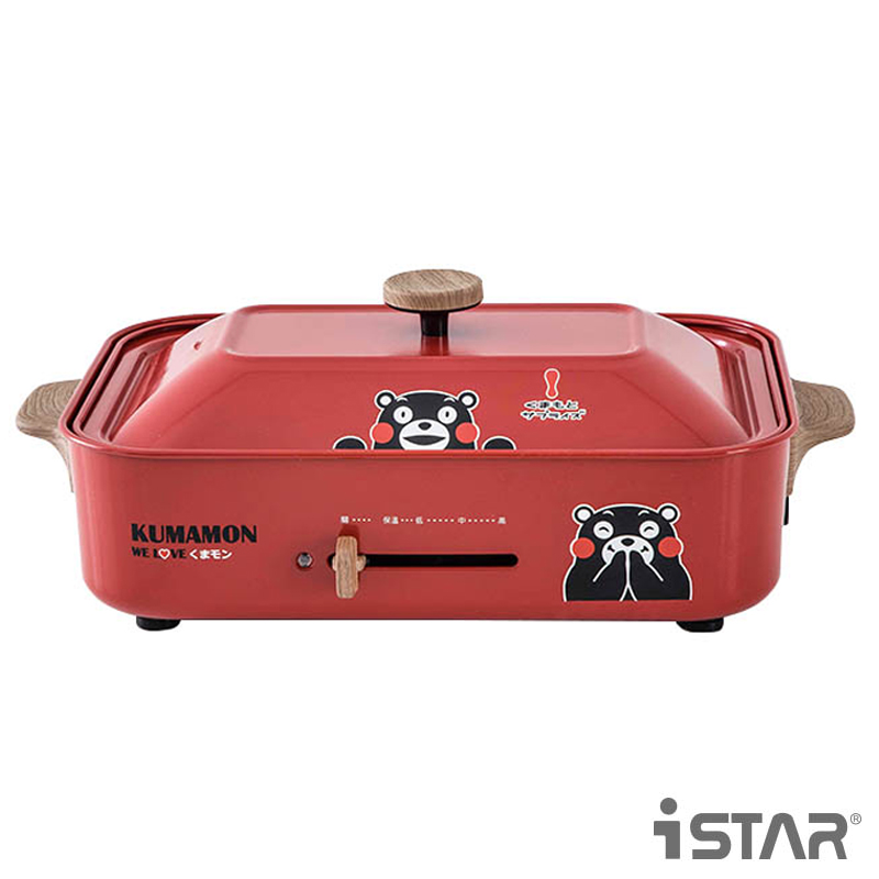 【美國iSTAR】熊本熊限定款 萌趣日式多功能電烤爐(經典紅)
