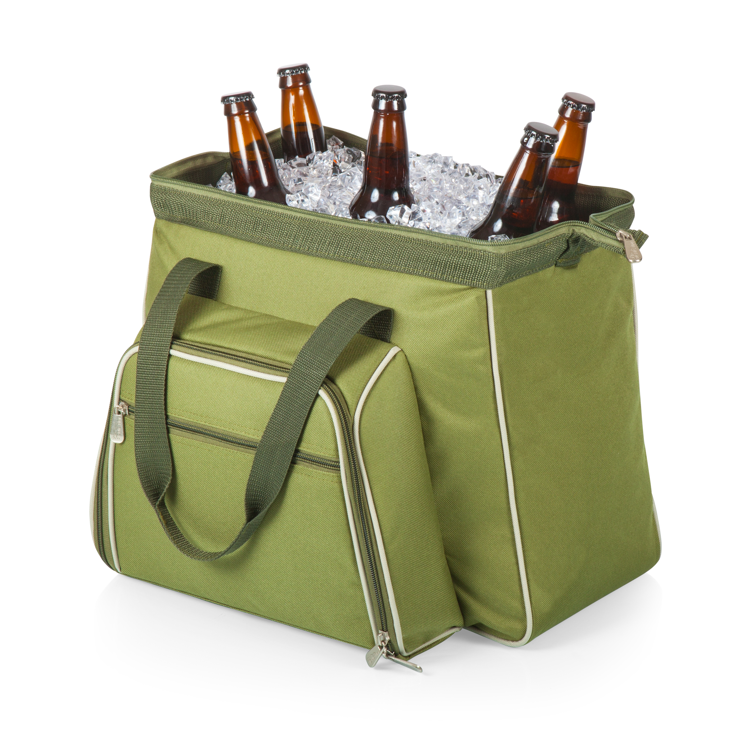 【美國Picnic Time】Toluca 多功能野餐露營包(綠)-附餐具及防碎酒杯